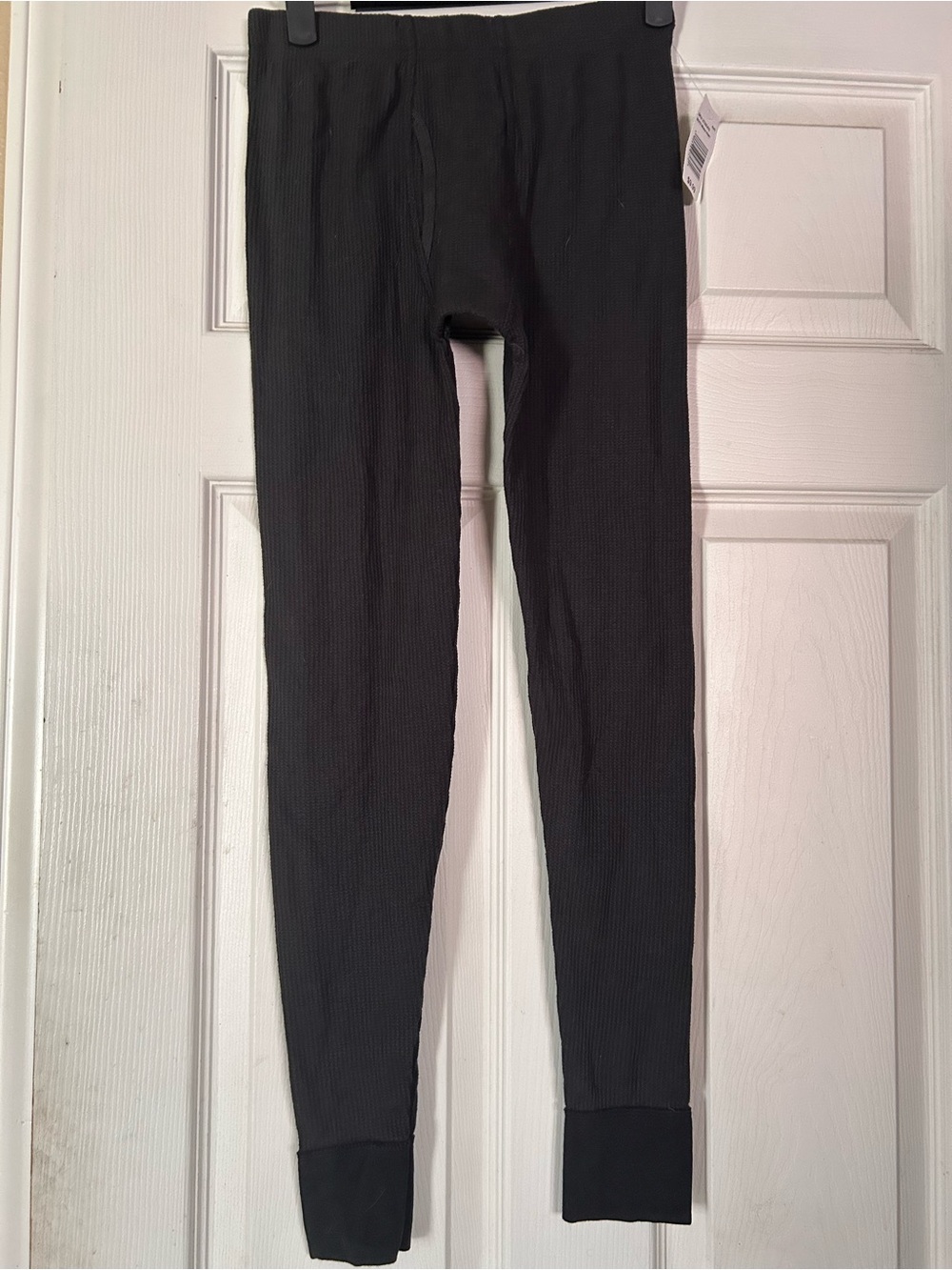 Fruit of the Loom Kids Black Ribbed Thermal Joggers